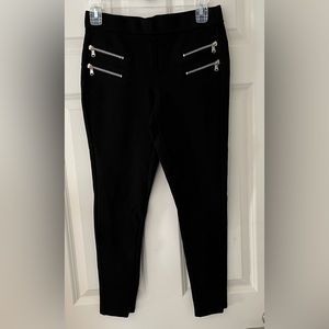Women’s For The Republic jet black moto style leggings, XS